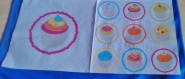Lot de 5 serviette papier cupcakes aux fruits 33 cm x 33 cm 3 plis 