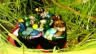 Lot de 6 petits petits canards en céramique-décoration de table rond de serviette plastique 