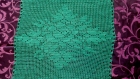 Lot de 2 napperons en crochet fait main coton vert fonce 
