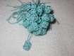 Perle boutons aakads réalisés à partir de fil de soie végétale bleu 