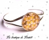 Bracelet papillon jaune cabochon en verre 25mm 
