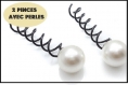 Deux pinces à cheveux avec perles 