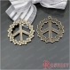 5 breloques en bronze 38mm symbole de la paix d23471 