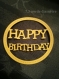 Grande découpe « happy birthday» en papier épais jaune orangé