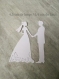 Découpe «couple de mariés» en bristol blanc