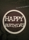 Grande découpe « happy birthday» en bristol blanc