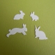 Lot de 4 découpes petits lapins en papier épais blanc 
