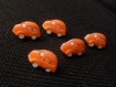Lot de 5 boutons voitures en plastique couleur orange