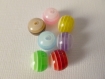 Lot de 7 perles en résine - mélange de couleurs 