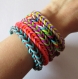 Lot de 5 bracelets * élastiques loom multicolores * 18 