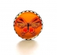 Boucles d’oreilles bronze dentelées avec cabochons synthétiques * papillon orange * 