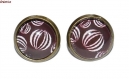 Puces d’oreilles bronze avec cabochons en verre * motifs marrons * 