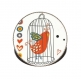 Bague bronze avec cabochon synthétique * oiseau dans sa cage * 