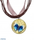 Bague bronze avec cabochon synthétique * papillon bleu * 