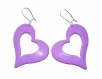 Boucles d’oreilles argentées * cœurs violets * 