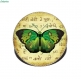 Collier organza marron avec cabochon synthétique * papillon vert * 