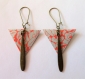 Boucles d’oreilles bronze * triangles en papier * motifs * 183 