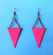 Boucles d’oreilles bronze * triangles en papier * motifs * 151 