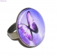 Bague bronze avec cabochon en verre * papillon violet * 