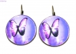 Bague bronze avec cabochon en verre * papillon violet * 