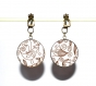 Boucles d’oreilles clips bronze avec cabochons synthétiques * motifs * 7 