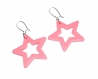 Boucles d’oreilles argentées avec breloques * étoiles roses * 