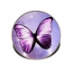 Boucles d’oreilles bronze avec cabochons synthétiques * papillons violets * 