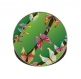 Collier organza marron avec cabochon synthétique * papillons sur fond vert * 