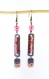 Boucles d'oreilles bronze créateur * connecteurs en laiton bronze peints à la main * perles roses * rocaille * 