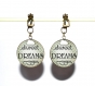 Boucles d’oreilles clips bronze avec cabochons synthétiques * sweet dreams * 