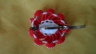 Fleur en laine - au crochet en fil de tricot - pièce unique
