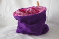 Snood fille-peluche et coton "zaza purple" 