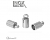 10 embouts tube 8x4mm acier inoxydable pour fil cordon 3mm à coller lot m01219 