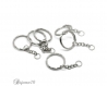 5 porte-clés 53mm anneau fermoirs bijoux de sac avec chaînette lot m03316 