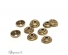10 coupelles cercle 10mm caps calotte couleur bronze antique pour perle lot m00725 
