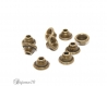 10 coupelles cone 8mm caps calotte couleur bronze antique pour perle lot m00724 