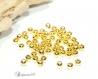 100 perles intercalaire 3mm ronde métal doré lot m01035 