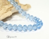 10 perles 8x6mm verre cristal quartz facette rondelle couleur bleu clair lot m02431-4 