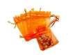 5 sachets organza 7x9cm orange emballage bijoux cadeaux pochette mariage lot m03029 