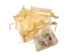 5 sachets organza 7x9cm jaune melon emballage bijoux cadeaux pochette mariage lot m03027 