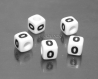 4 perles cube blanc chiffre 0 noir acrylique 7mm lettre nombre m03116 