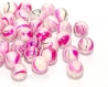 20 perles acrylique 8mm rayure fuchsia couleur ab style nacré lot m02201-02 