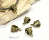 5 bélières 14x8mm perle motif métal bronze attaches pendentif lot m01612 