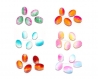 50 perles verre 10x8mm bicolor forme ovale grain de riz multicolor mix lot m00117 