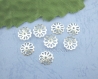 100 coupelles 8mm fleur caps calotte filigrane perle couleur argent m00702 