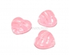 2 perles coeur zébré acrylique 19mm rose transparent lot m02202-5 