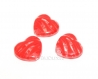 2 perles coeur zébré acrylique 19mm rouge transparent lot m02202-4 