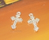 2 pendentifs croix 23mm strass blanc zirconium couleur argent lot m01126 