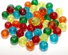 50 perles verre 8mm craquelées assortiment 5 couleurs mix craquelé lot m02403 