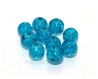 10 perles verre 8mm craquelées couleur bleu craquelé lot m02403-01 